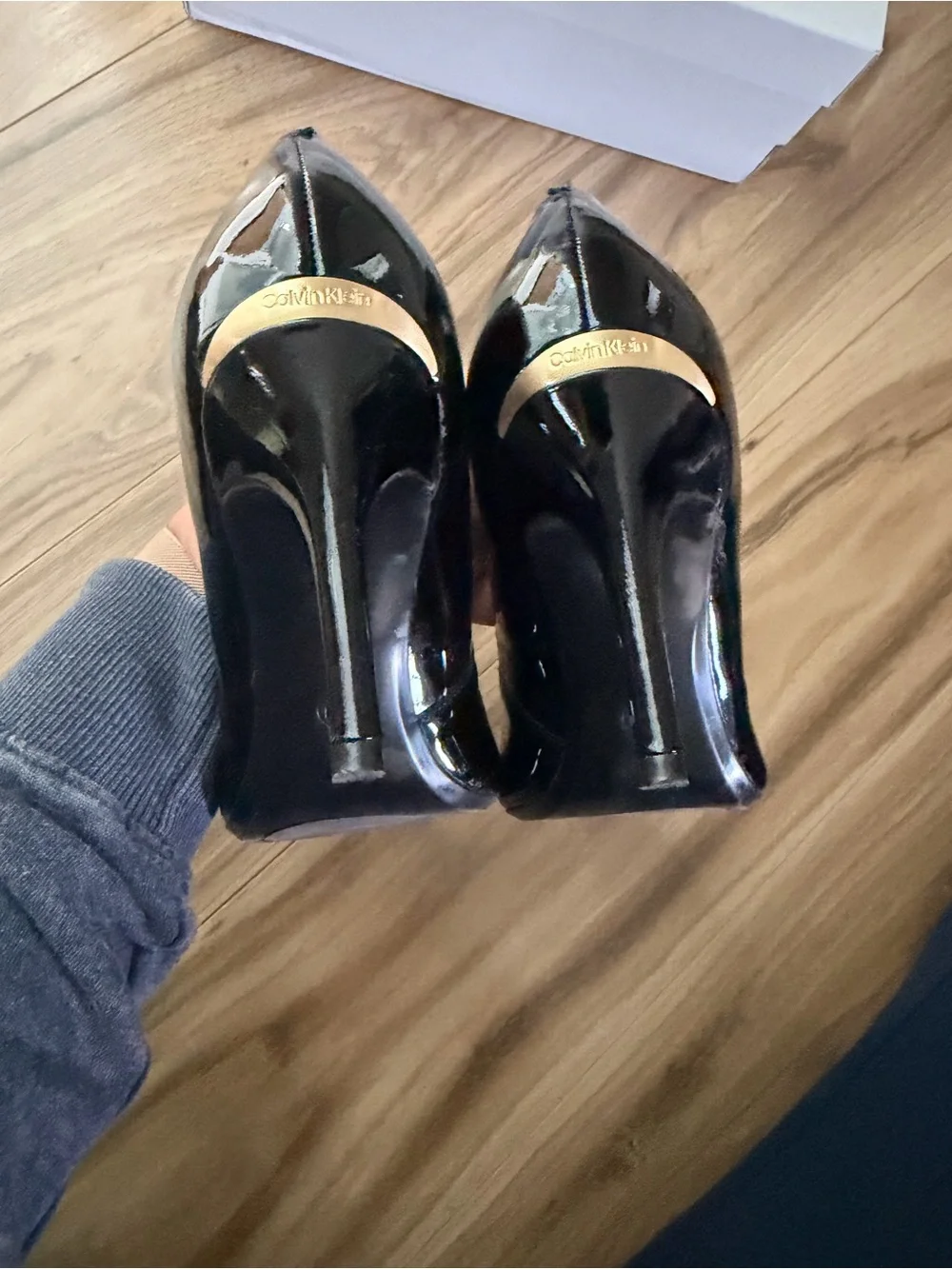 Calvin Klein Gayle Black Patent Pointed-Toe Pumps 8